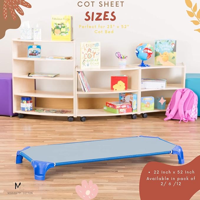 Pack of 24 Cot Sheet for Daycare Preschool Cot Bed -Polyblend Fabric with Corner Elastic Cots Sheets Fits On 22" X 40" Inches Size Toddler and Preschool Daycare Cot Black 22 X 40 Size