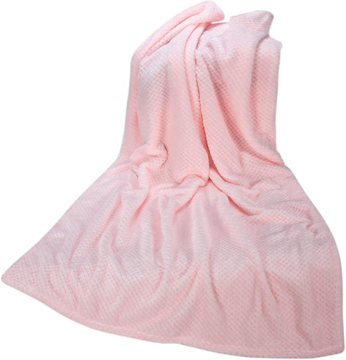 Fuzzy Throw Blanket, Plush Fleece Blankets for Adults, Toddler, Boys and Girls, Warm Soft Blankets and Throws for Bed, Couch, Sofa, Travel and Outdoor, Camping (40Wx60L, M-Pink)