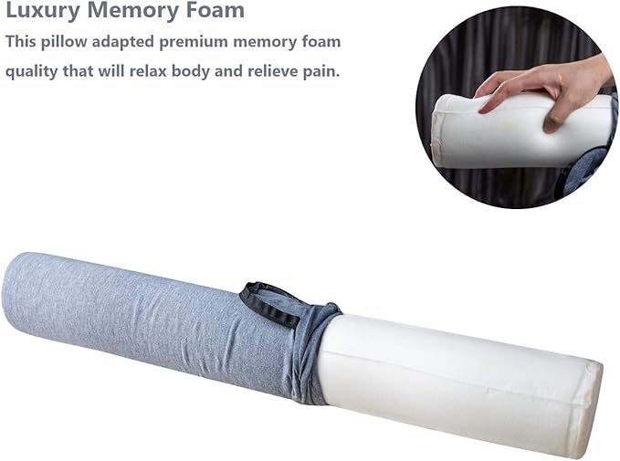 Twist Memory Foam Pillow, Adjustable, Bendable Roll Pillow, Travel Pillow on Airplanes, Bus and Train, Great for Neck, Chin, Lumbar and Leg Support, 1 Pack, Grey