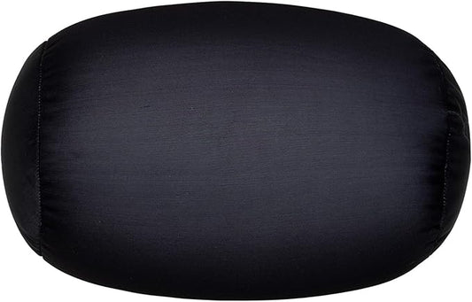 Microbead Body Pillow, Tube Microbead Bolster Bean Smooth Cool Pillow Neck Cervical Roll Pillow for Sleeping 7 x 12Inch Throw Travel Pillow(Carbon Black)