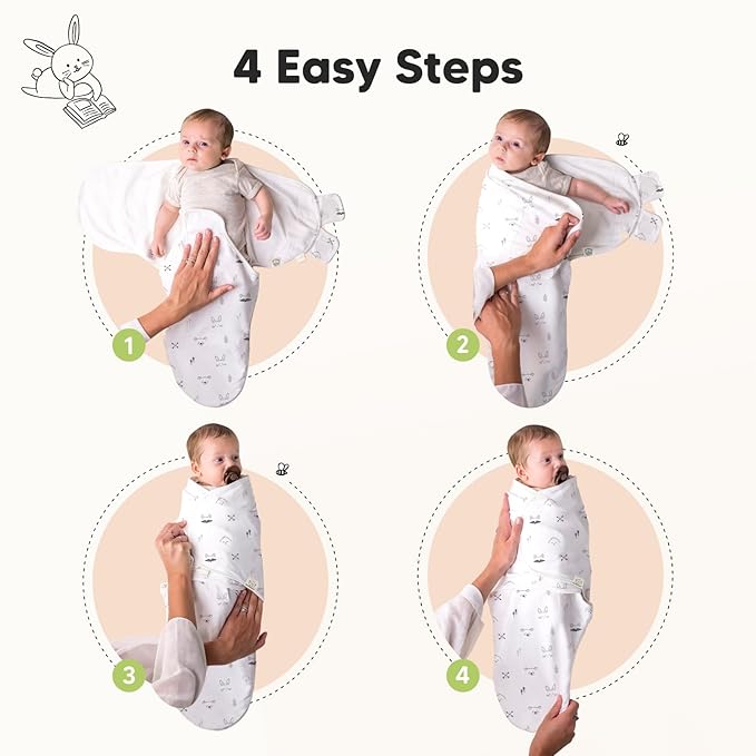 3-Pack Organic Baby Swaddle Sleep Sacks - Newborn Swaddle Sack, Ergonomic Baby Swaddles 0-6 Months, Swaddles for Newborns, Baby Sleep Sack, Baby Swaddle Blanket Wrap,Baby Essentials (Nordic,L)