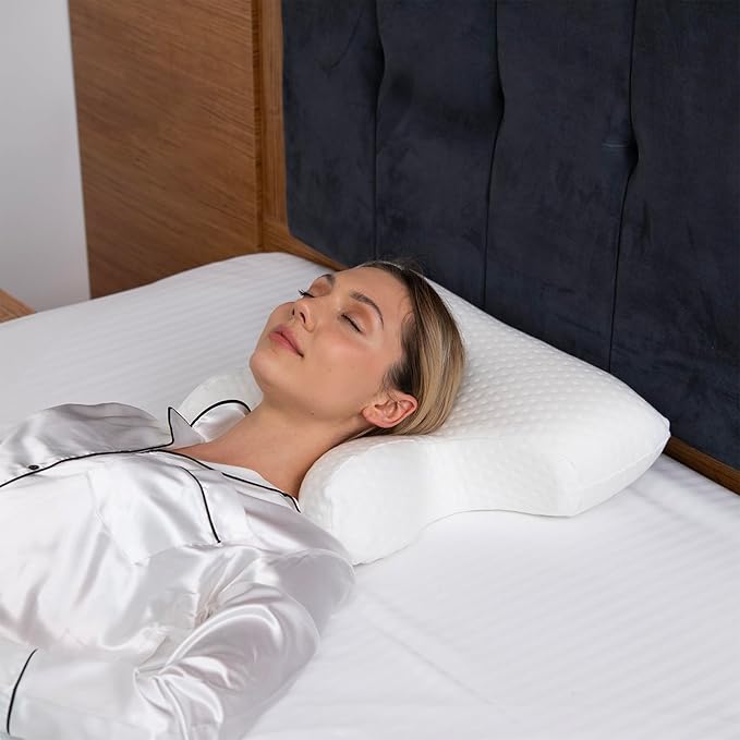 Dual Side Beauty Pillow. 2 in 1 Anti Aging and Anti Wrinkle and Face Pillow. Memory Foam for Neck and Shoulder Pain. Cervical Support. for Back and Side Sleepers. (BP)