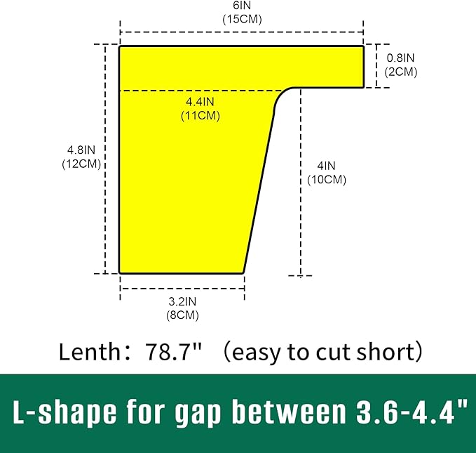 Bed Filler for Headboard, Suitable for Gap 3.6-4.4" of King Queen Twin Bed, 78.7'' Long Wedge Sleeping Pillow, Foam Bed Mattress Gap Filler