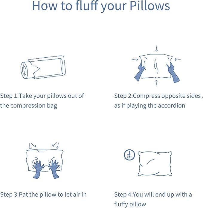 MEILA 2 Pack Cotton Tiny Pillows, 11"x7" Mini Pillows for Kids, Pets, Sleeping and Traveling, Small Washable Decorative Pillows for Neck, Wrist, and Knee, Sky Blue & Denim Blue