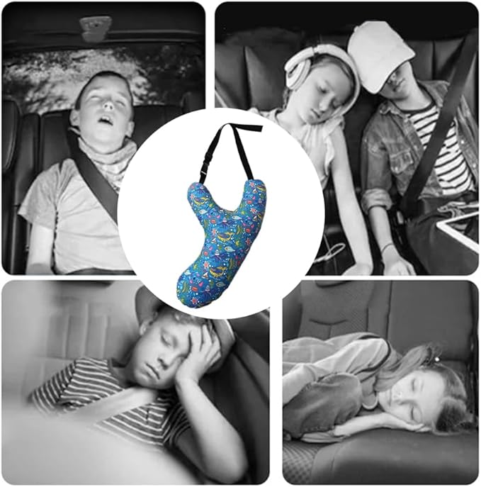 Car Travel Pillow for Kids Adults Soft Neck Pillow Head and Body Support Pillow Breathable Seat Pillow Car Aircraft Travel Pillow Neck Support Pillow Cushion for Long Journey Travel Accessories