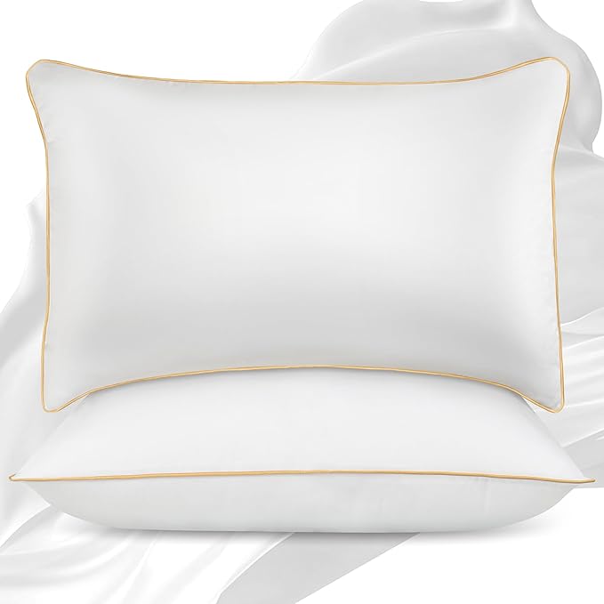 Bed Pillows for Sleeping Queen Size Set of 2, Cooling Pillow 2 Pack for Side Back and Stomach Sleepers Down Alternative
