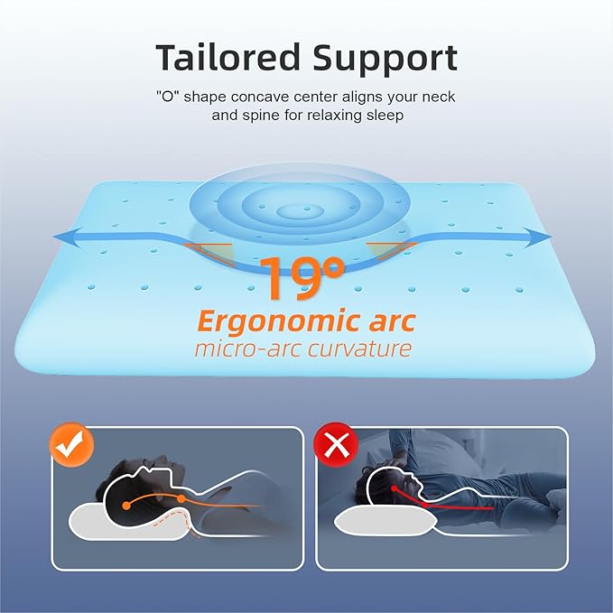 inight Pillows Queen Size Set of 2, Memory Foam Bed Pillows for Sleeping, Bed Pillow for Side Sleepers & Back Sleepers, Oeko-tex & CertiPUR-US-Queen Size (Pack of 2)