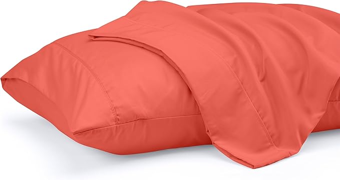 Utopia Bedding Queen Pillow Cases - 2 Pack - Envelope Closure - Soft Brushed Microfiber Fabric - Shrinkage and Fade Resistant Pillow Covers 20 X 30 Inches (Queen, Coral)