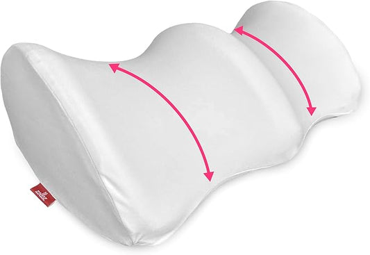 Ergonomic Leg Pillow for Leg and Knee Support | Premium Memory Foam Knee Pillow for Beauty Salon Or Home | Bolster Pillow for Legs Helps Comfort Enhancement, Legs & Lower Back Pain Relief (White)