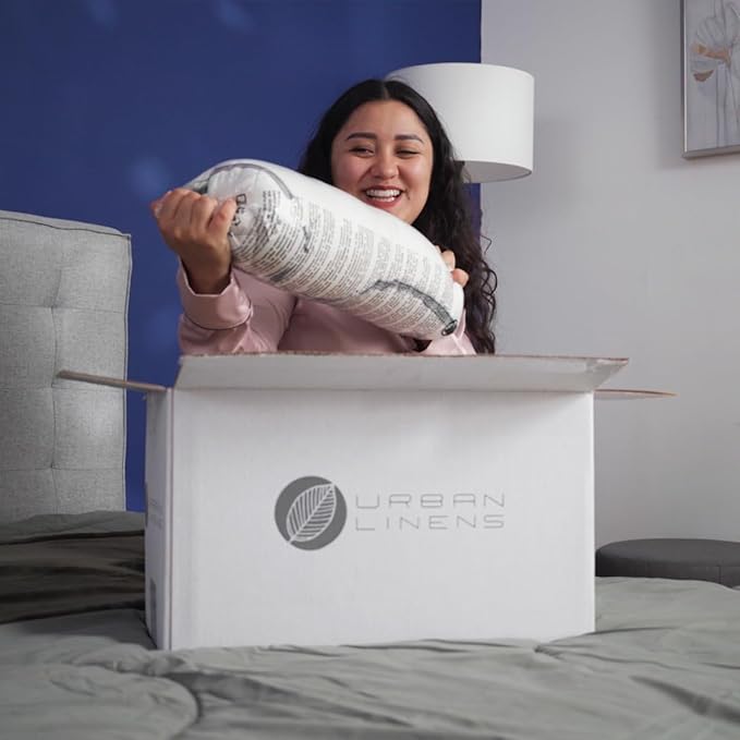 Set of 2 Bed Pillows for Sleeping Queen Size | Comfortable and Supportive | Premium Soft Down Alternative Microfiber Filled | Back and Side Sleeper Pillow