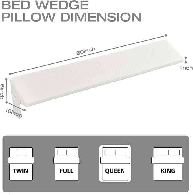 Queen Size Pillow Wedge Pillow Headboard Bed Gap Filler Queen Nora Pillow Long Bed Pillow Wedge for Headboard Gap Mattress Space Filler Pillow Stopper Triangle Foam Pillow Sleeping Bed Accessories