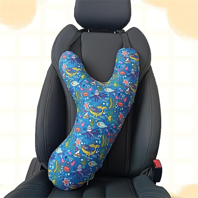 Car Travel Pillow for Kids Adults Soft Neck Pillow Head and Body Support Pillow Breathable Seat Pillow Car Aircraft Travel Pillow Neck Support Pillow Cushion for Long Journey Travel Accessories