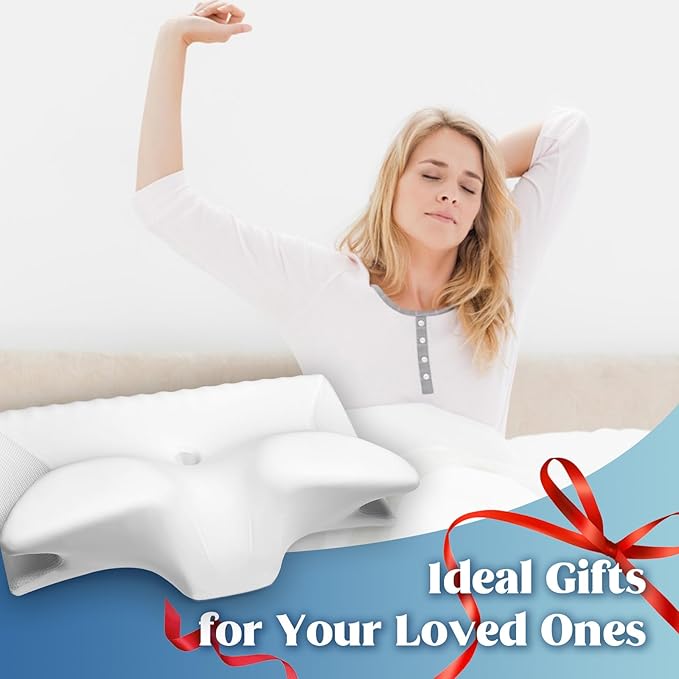 Cervical Pillow for Neck Pain Relief, Cooling Contour Memory Foam Pillows Support Odorless Ergonomic Neck Pillow Adjustable Orthopedic Bed Pillow for Side Back Stomach Sleeper with Pillowcase