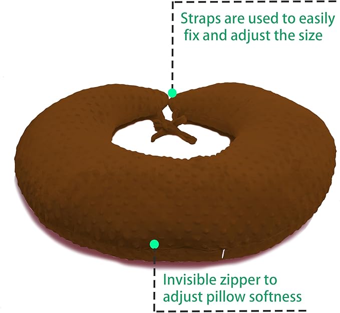 Professional Gaming Pillow for Lap; Arm Rest Pillow Gaming Lap Pillow with Crochet Support - Eliminate Pain in Gaming (Brown)