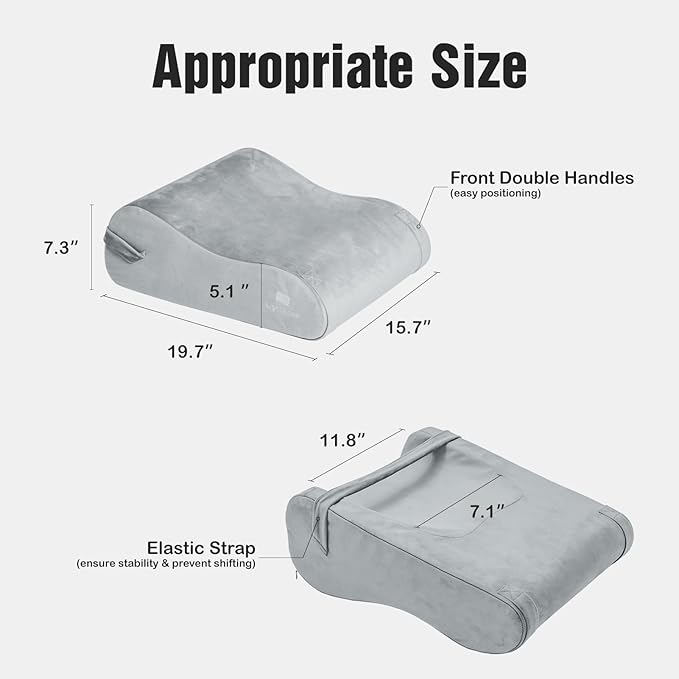 LightEase Leg Pillow, Knee Elevation Pillows, Foot Elevating for Sleeping, Rest, Blood Circulation, Surgery, Back Pain, Swelling