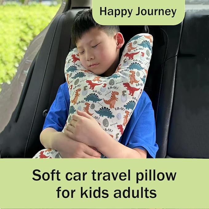 Car Travel Pillow for Kids Adults Soft Neck Pillow Head and Body Support Pillow Breathable Seat Pillow Car Aircraft Travel Pillow Neck Support Pillow Cushion for Long Journey Travel Accessories