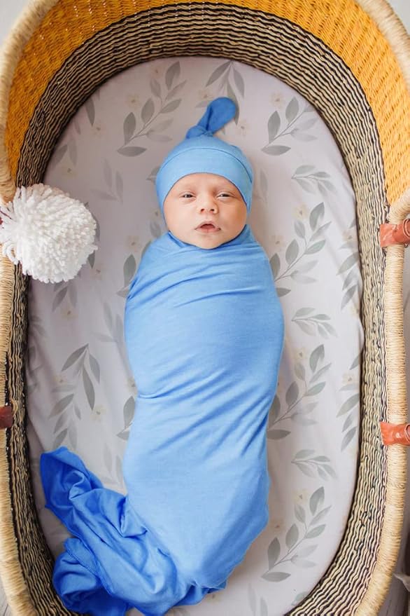 TotAha Premium Stretchy Bassinet Cradle Sheets (2-Pack) -Hypoallergenic, Silky Comfort, Buttery Soft, Calming Effect, All-Season Jersey-Knit Sheets,32 X 16 X 3''(Pink Buds & Green Leaves)