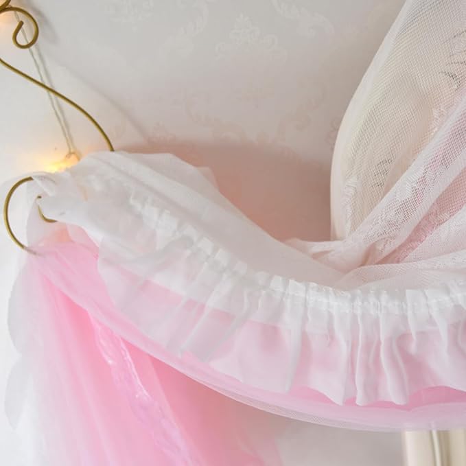 Girl Bed Curtain Princess Crown Children Room Decor Bedside Yarn Net Romantic Princess Tents Bed Canopy Valance