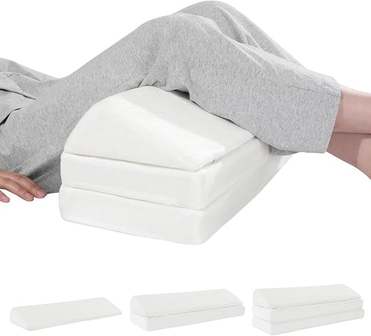 BALAPET 3-in-1 Adjustable Height Wedge Pillow, 7" Height Leg Knee Pillow for Side Sleepers & Aligns Spine, Supportive Bolster Pillow for Pregnancy Relieves Pressure Hip Leg Elevation, 22", White