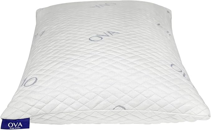 OVA - King Size Tri-blend memory foam hypoallergenic pillow, Cooling cover, Firm or Soft Customizable. Machine washable, 100% Made in The U.S.A. 60 Day Risk free trial! (1 Pack)