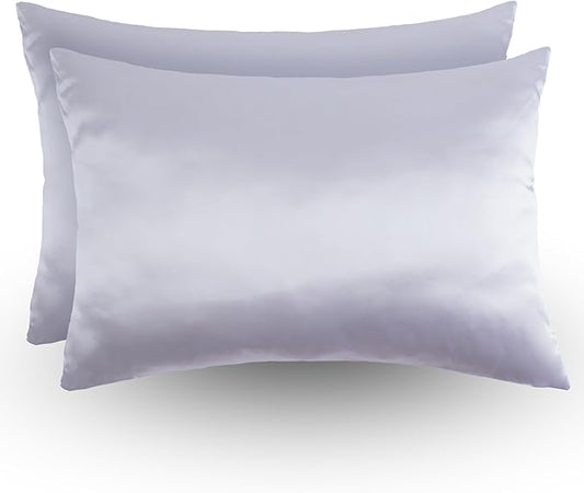 Satin Beauty Pillowcase for Hair and Skin with Hidden Zipper. 20x26 Inches 2 Pack Pillowcases. Soft Breathable Smooth Cooling Pillow Covers for Sleeping. (SPW)