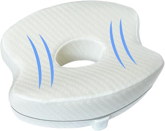 Knee Pillow for Side Sleepers, Knee Pillow - Soothing Pain Relief for Sciatica, Back, HIPS, Knees, Joints Pain, Memory Foam Leg Pillow Pregnancy Pillow Removable and Washable Cover (white)