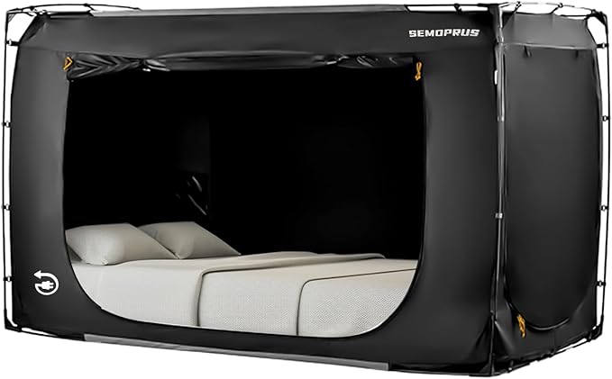 Bed Tent King Size, Bed Canopy Tents, Portable Sleeping Tents, Dream Tents for Adult and Kids, Breathable 70% Blackout Privacy Space, Canopy Tent for Bed with Three Doors (Mattress Not Included)