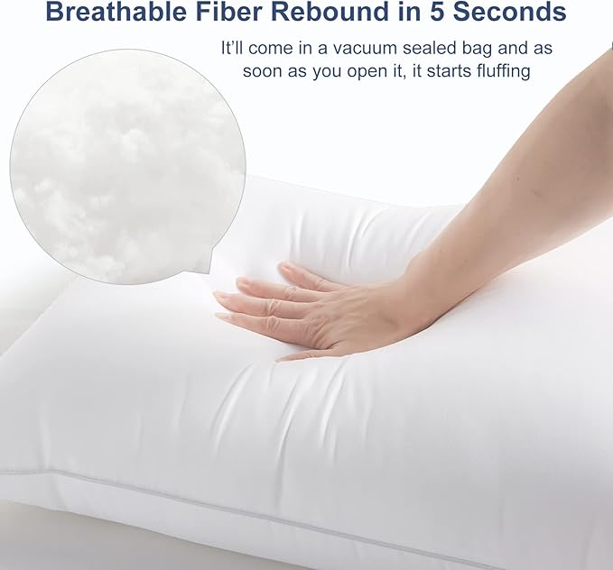 CozyLux Pillows Standard Size Set of 2, Hotel Quality Bed Pillows for Sleeping 2 Pack, Cooling Pillows for Side Back and Stomach Sleepers, Down Alternative Luxury Soft Supportive Pillows (18x26)