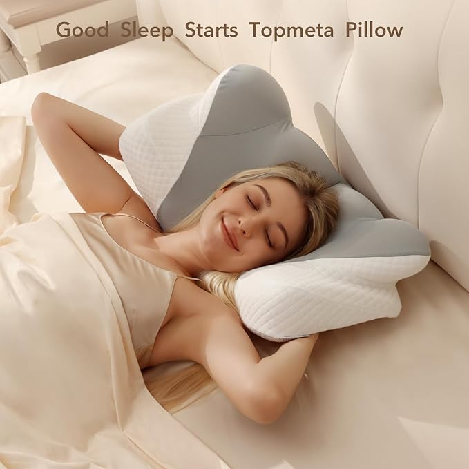 Cervical Pillow for Neck, Contour Memory Foam Pillow, Adjustable Height Double, Neck Pillow for Sleeping, Side Sleeper Pillow for Adults, Ergonomic Bed Pillow for Side, Back, Stomach Sleeper