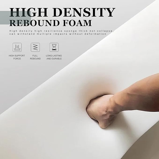Mattress Extender, Bed Gap/Space Filler, Headboard Pillow Between Headboard and Mattress or Wall, High-Density Foam with Removable Cover（Light Grey-47 * 6 * 12in）