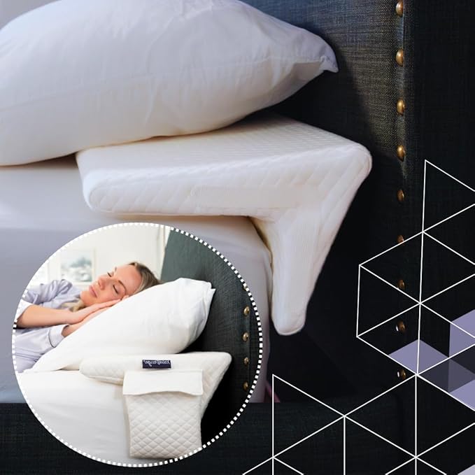 Bed Wedge Pillow for headboard Mattress Gap DuoWedge lux. The Perfect Filler for Gaps up to 7" (Grey, Cal-King 72")