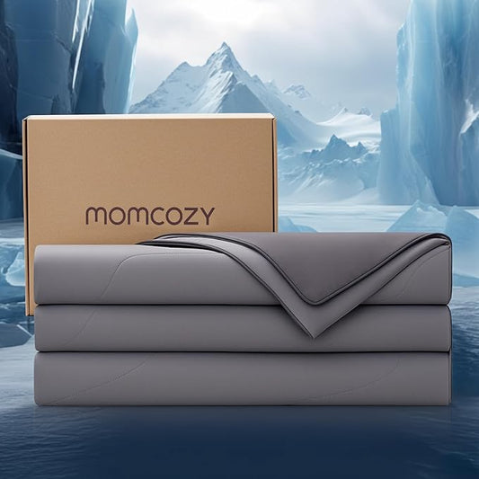 Momcozy Life CoolMurm Cooling Comforter for Hot Sleepers, King/Cali King 106"x90" Hot Flashes Cooling Blanket, All-Season Lightweight Soft Breathable Cooling Quilt Duvet, Cool All Night, Smoky Grey