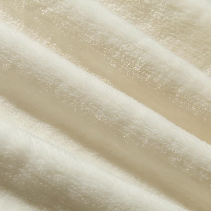 CREVENT 30''X40'' Light Cozy Plush Fluffy Warm Fleece Receiving Baby Blanket for Infant Toddler Crib Cot Stroller, Baby Birthday Ivory Fox