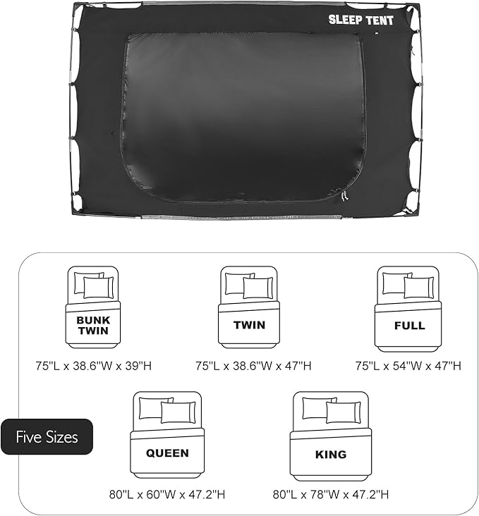 Bed Tent Canopy Bunk Twin Size for Adult and Kids Portable Dream Tent Indoor Sleeping Tents 98% Blackout,Breathable Privacy Space on Bed with Three Doors (Mattress Not Included)