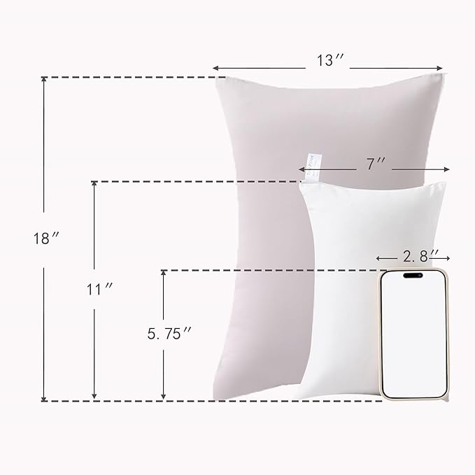 MEILA 2 Pack Cotton Toddler Pillows, 13x18 Pillows for Sleeping and Traveling, Machine Washable Kids Pillows Ideal for Crib, Bed, Cot and Nap, Beige & Grapefruit