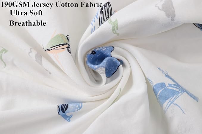 Bassinet Sheets Compatible with Dream On Me Karley (Plus Portable) Bassinet, Chicco LullaGo Portable and ANGELBLISS 3 in 1 Rocking, 2 Pack, 100% Jersey Knit Cotton 190GSM, Ultra Soft, Dolphin & Whale