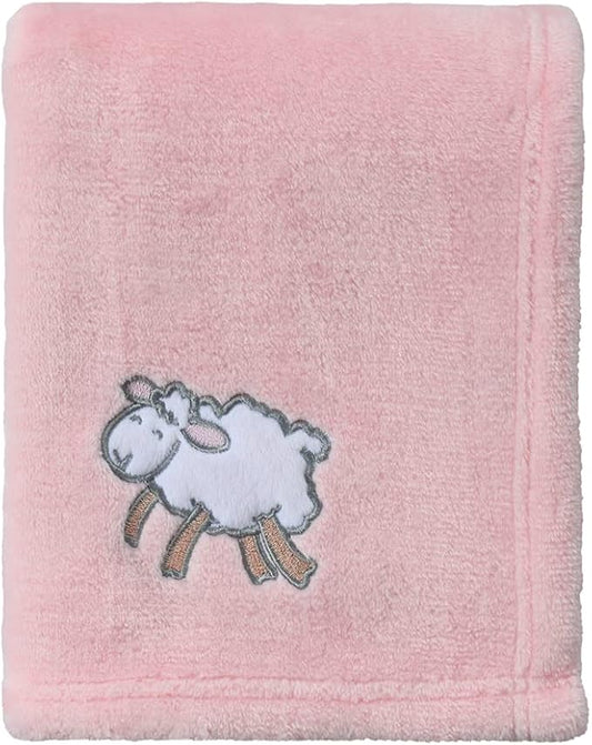 CREVENT 30''X40'' Light Cozy Plush Fluffy Warm Fleece Stroller Baby Blanket for Girl Infant Toddler Crib Cot Stroller, Baby Birthday Pink Sheep