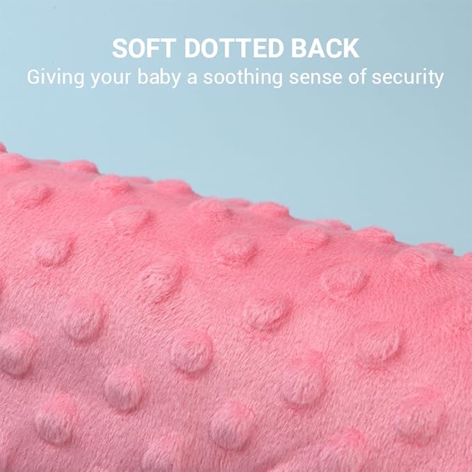 Baby Tags Security Blanket, Sensory Soothing Blanket with Tags,Dotted Backing Taggies Blanket for 3-12 Months Boys and Girls. (Swan)