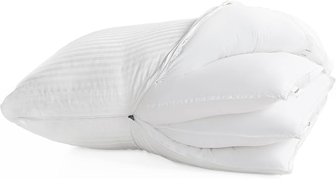 Bedsure Pillows Set of 2 - Fluffy & Soft Adjustable Layer Queen Pillows with Cotton Cover, Luxury Bed Pillows for Sleeping, Firm Pillows for Side, Back, Stomach Sleepers (1, King)