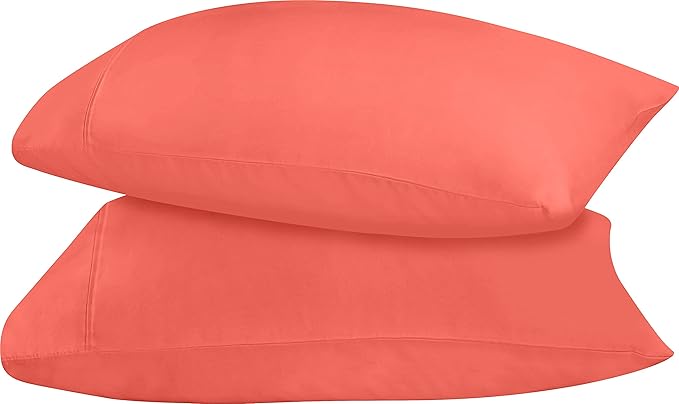Utopia Bedding King Pillow Cases - 2 Pack - Envelope Closure - Soft Brushed Microfiber Fabric - Shrinkage and Fade Resistant Pillow Covers 20 X 40 Inches (King, Coral)