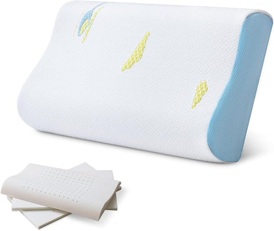 Small Pillow for Sleeping, Small Travel Pillow, Memory Foam Pillow, Adjustable, Breathable Pillow, CertiPUR-US Certified, 12x20 lnch