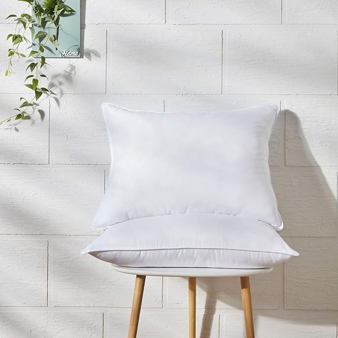 Down Alternative Bed Pillow Shams Insert for Sleeping, King Size 20 x 36 in Set of 2, Support Firm Luxury Dorm Pillows for Side Back Neck Pain Sleeper, 2 Pack