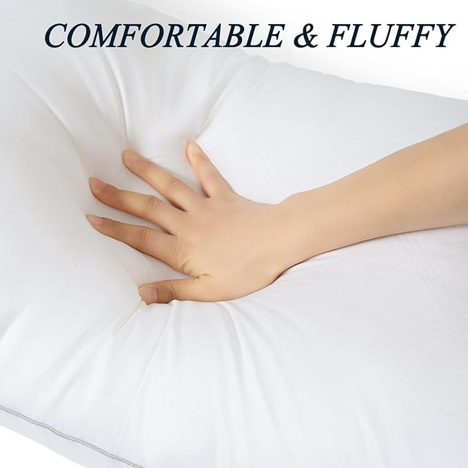 Pillows for Sleeping 2 Pack Bed Pillow Set of 2 for Side Back and Stomach Sleepers Down Alternative Filling Luxury Soft (White, Standard(2 Pack))