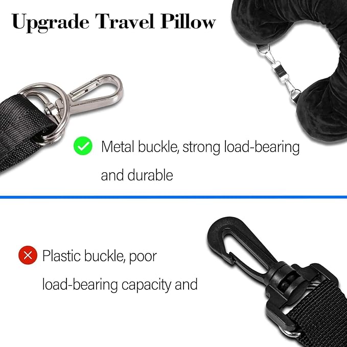 Travel Pillow You Stuff with Clothes, Stuffable Travel Pillow Transforms Into Extra Luggage Without Excess Fees, Stuffable Neck Pillow Fits 3+ Days of Travel Essentials Black