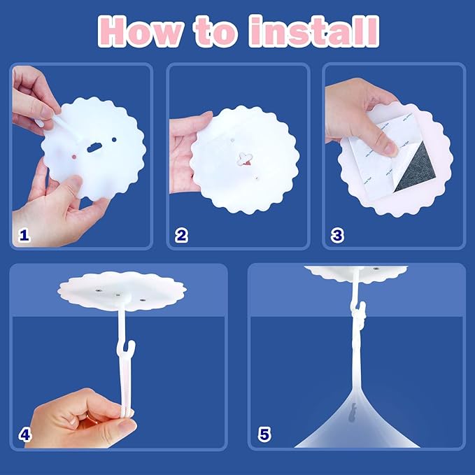 Daksha Black Princess Bed Canopy for Girls with Glowing Stars and Cats, Ceiling Tent for Kids Room Decor, Fits Twin, Full and Queen Size Beds