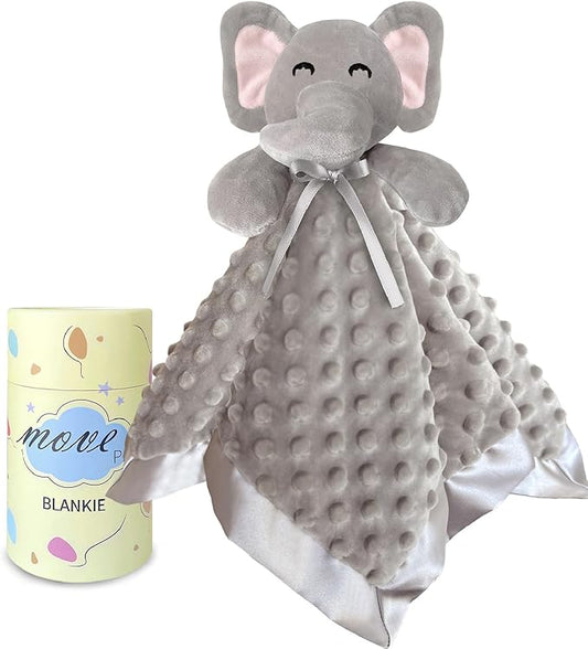 Elephant Baby Security Blanket Loveys for Babies Boys Girls, 16" Soft Baby Lovey Unisex Lovie, Baby Snuggle Toy Elephant Stuffed Animal, Elephant