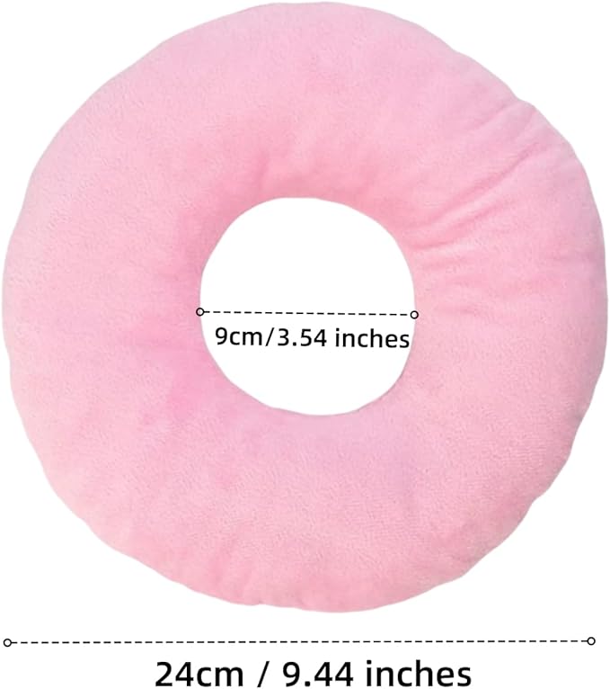 Donut Pillow, Ear Piercing Pillow for Side Sleepers, Face Down Pillow, Small Donut Pillow with Ear Hole, Ear Relief for Ear Pressure and Pain, Ideal for Headphones (Grey)