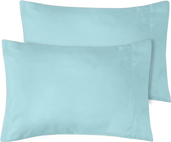 Utopia Bedding Toddler Pillow Cases - 2 Pack - Envelope Closure - Soft Brushed Microfiber Fabric - Shrinkage and Fade Resistant Pillow Covers 14 X 20 Inches (Toddler, Spa Blue)