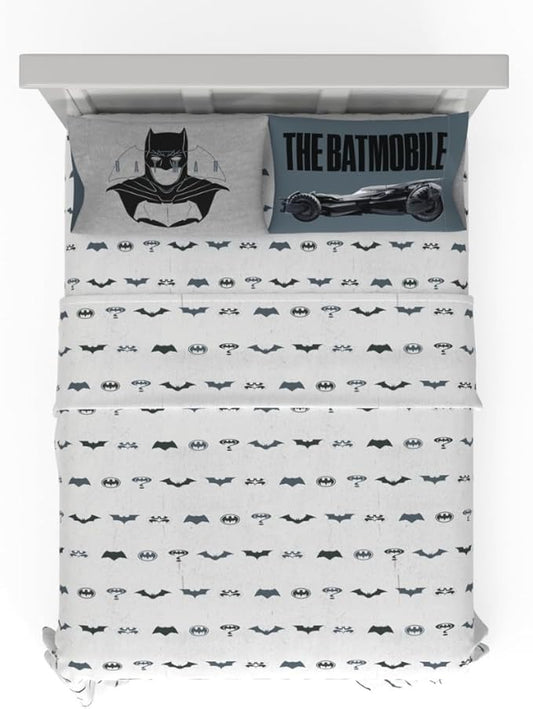 Franco Collectibles Batman Bedding Super Soft Microfiber Queen Sheet Set, College Dorm Essentials, (Officially Licensed Product)
