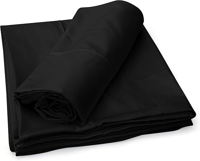 Utopia Bedding Body Pillow Cases - 2 Pack - Envelope Closure - Soft Brushed Microfiber Fabric - Shrinkage and Fade Resistant Pillow Covers 21 X 54 Inches (Body, Black)
